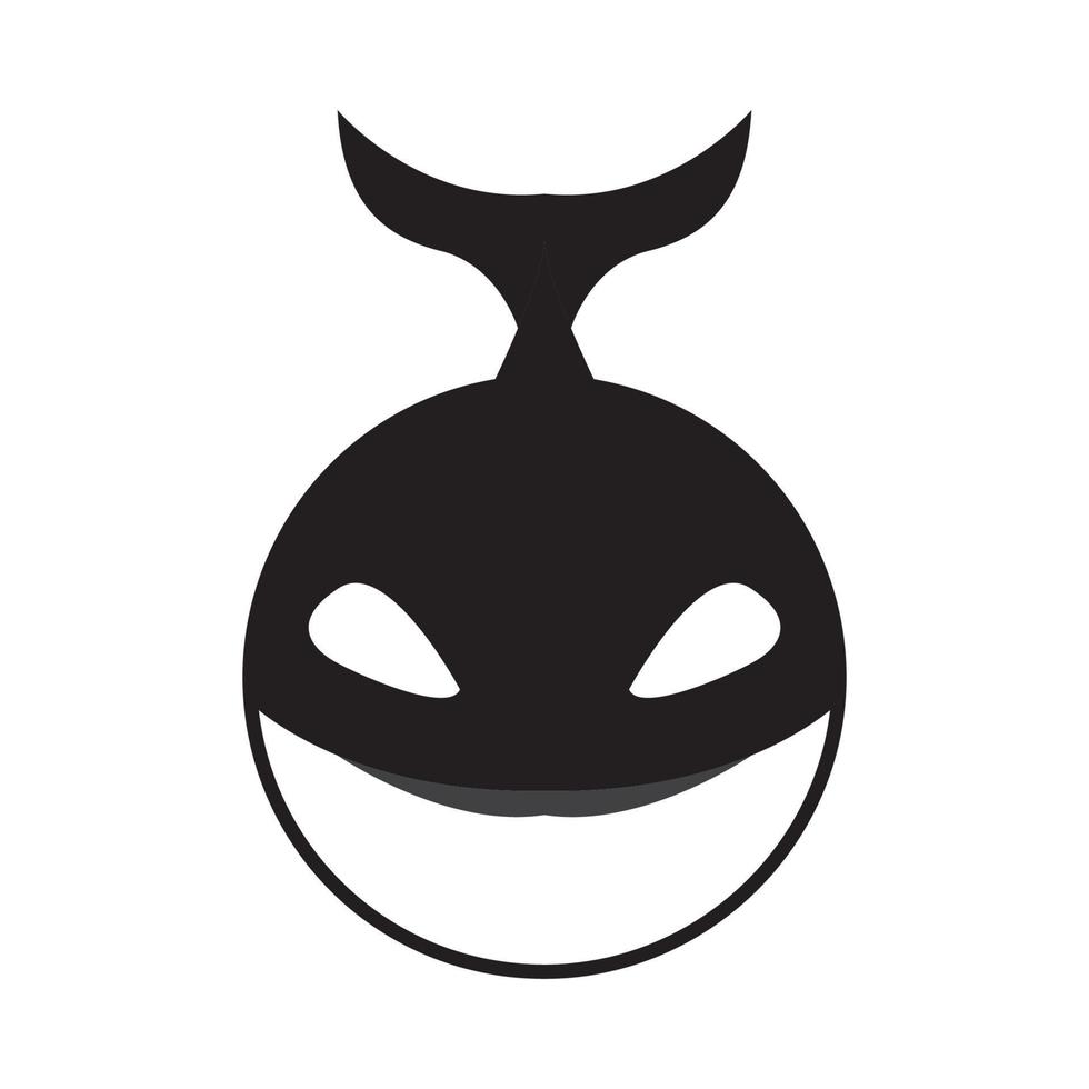 mignon tête baleine dessin animé logo symbole icône vecteur conception graphique illustration