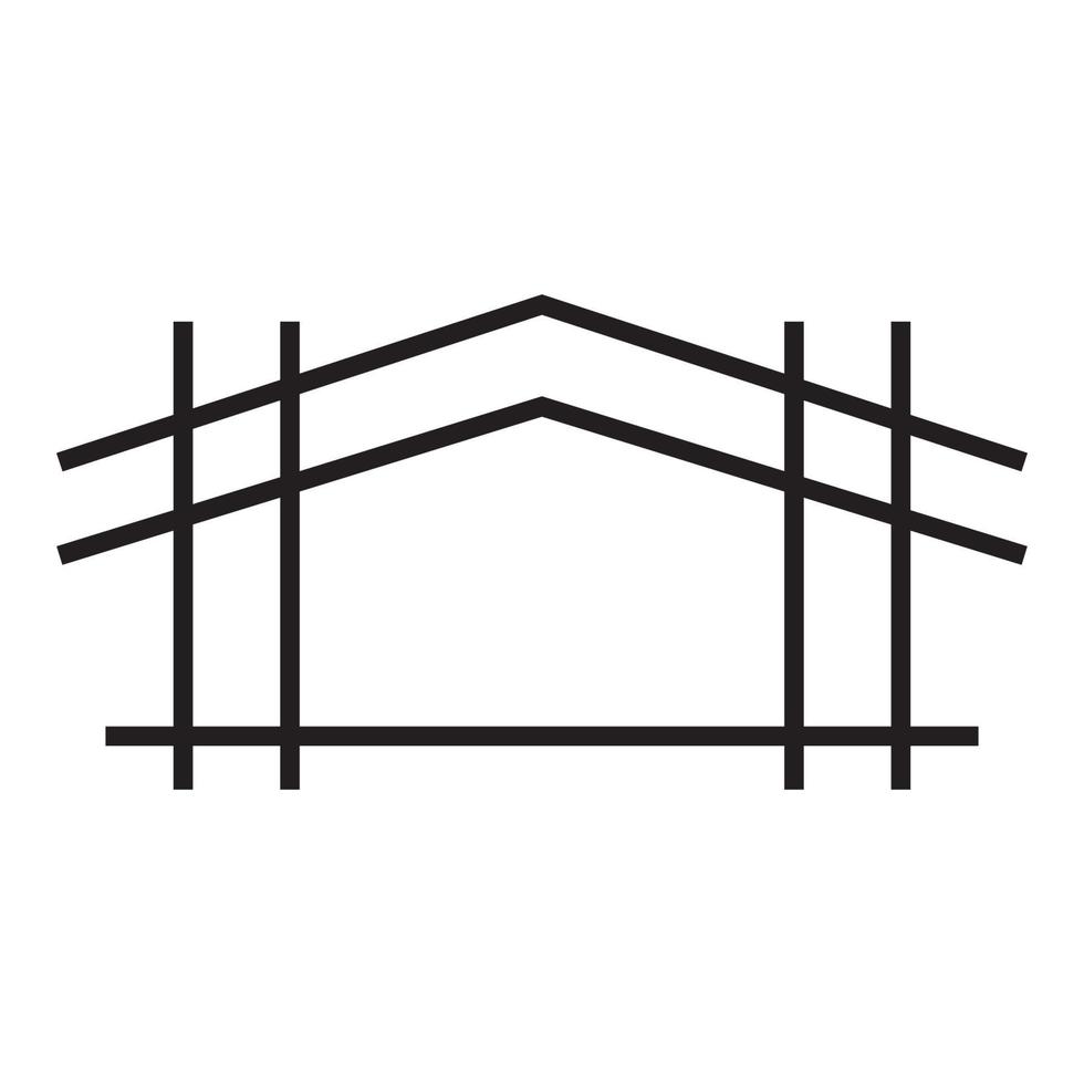lignes fer bâtiment construction logo vecteur icône illustration design
