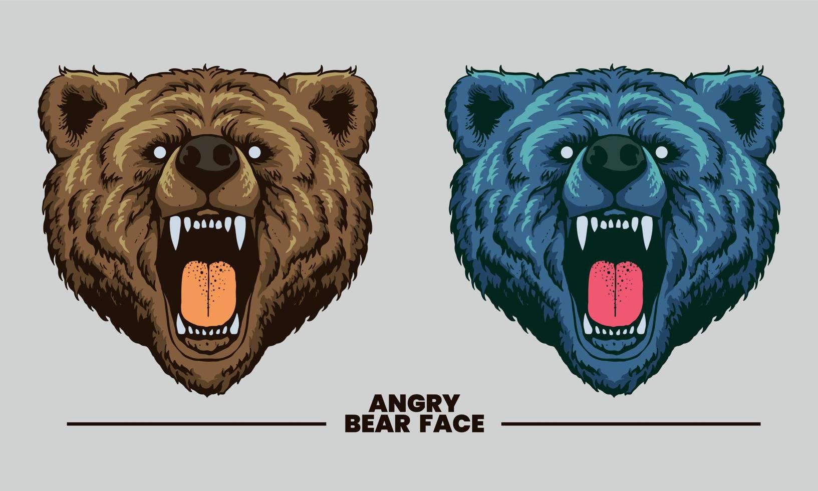 illustration de visage de rugissement d'ours vecteur