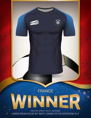 Coupe de football 2018, concept vainqueur de France. vecteur