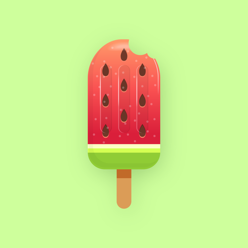 Vecteur réaliste de popsicle de melon d&#39;eau