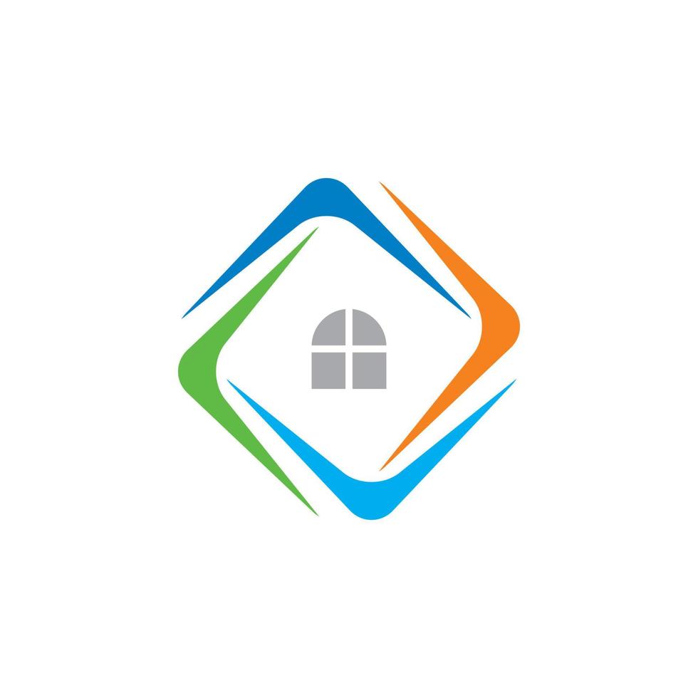 logo de bâtiment abstrait, logo immobilier vecteur