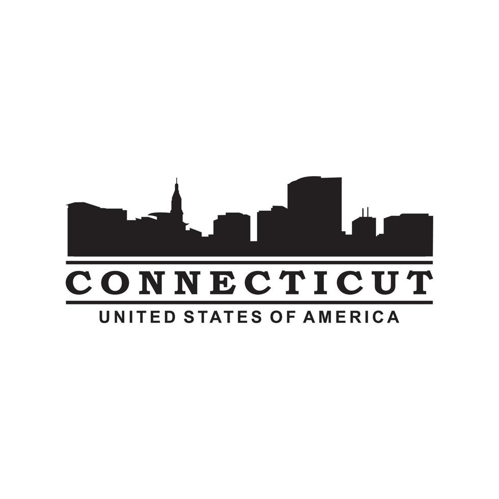 logo vectoriel de silhouette d'horizon du Connecticut