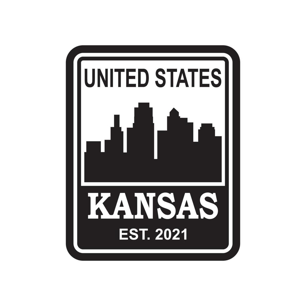 logo vectoriel de la silhouette de l'horizon du kansas