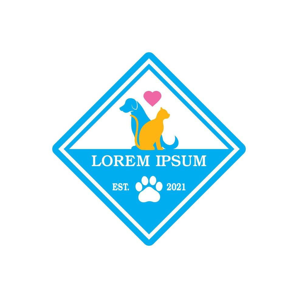 logo de soins pour animaux de compagnie, vecteur vétérinaire