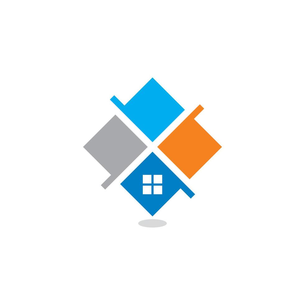 vecteur de construction abstraite, logo immobilier