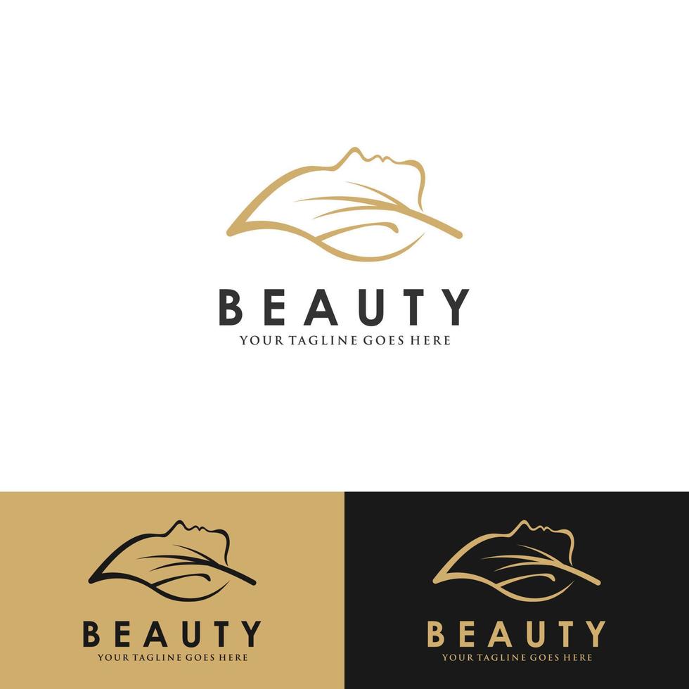 logo femme silhouette, tête, logo visage isolé. utiliser pour salon de beauté, spa, design cosmétique, etc. vecteur