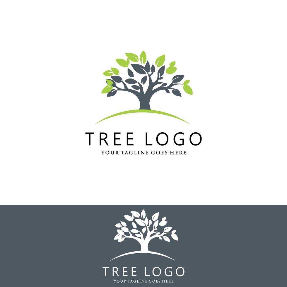 racines de l'illustration du logo de l'arbre. silhouette de vecteur d'arbre.