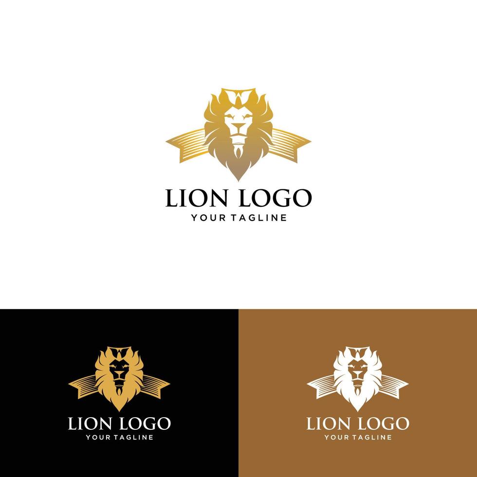 conception d'illustration de modèle de vecteur de logo de tête de lion