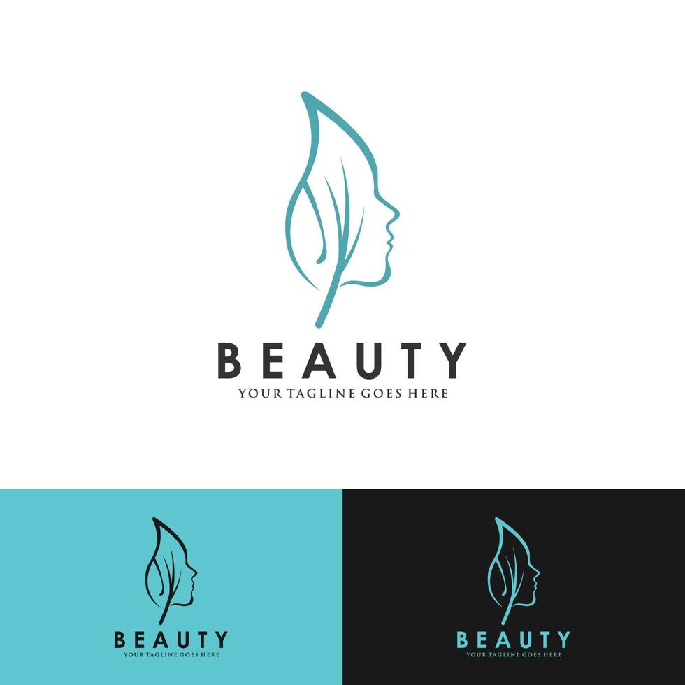 logo femme silhouette, tête, logo visage isolé. utiliser pour salon de beauté, spa, design cosmétique, etc. vecteur