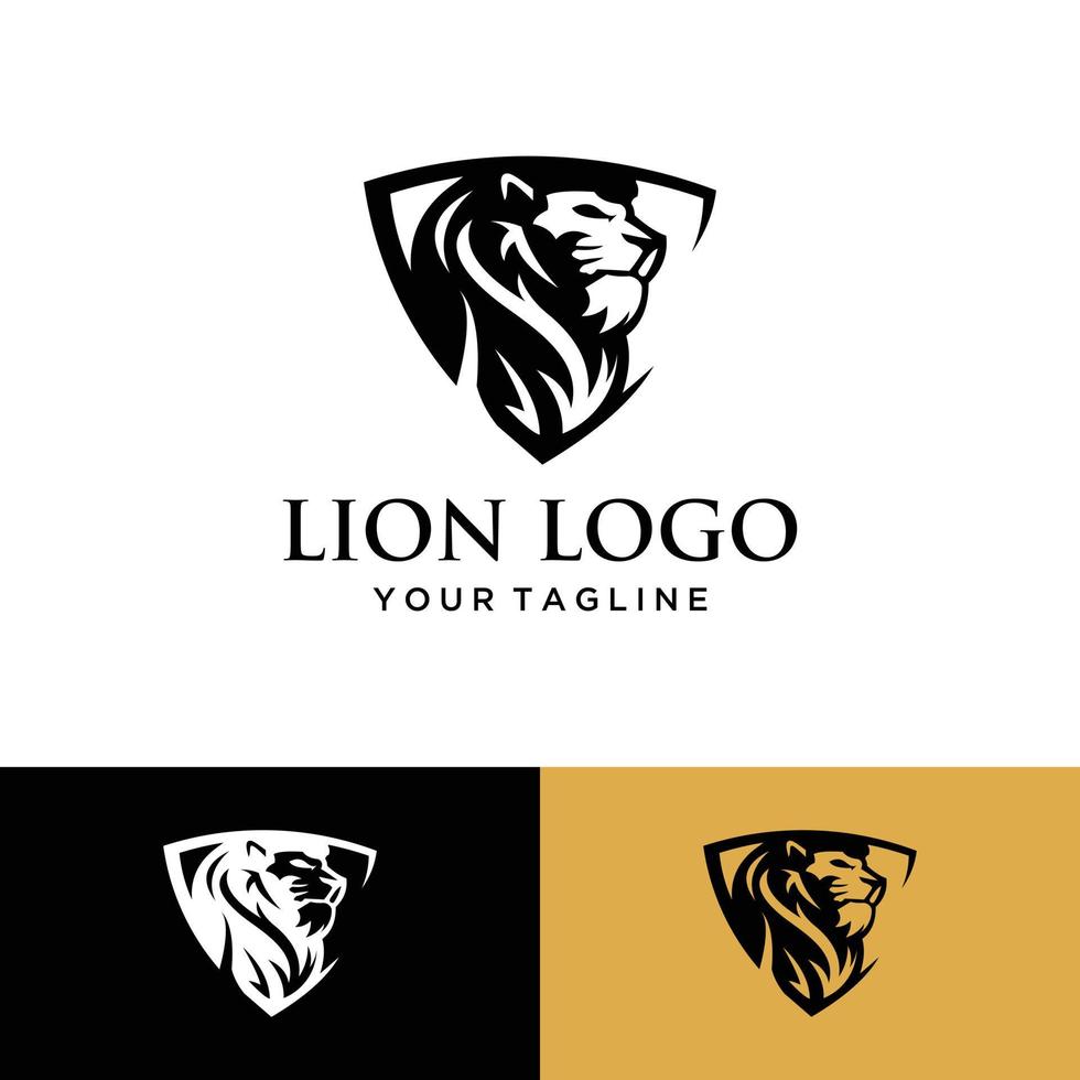 conception d'illustration de modèle de vecteur de logo de tête de lion