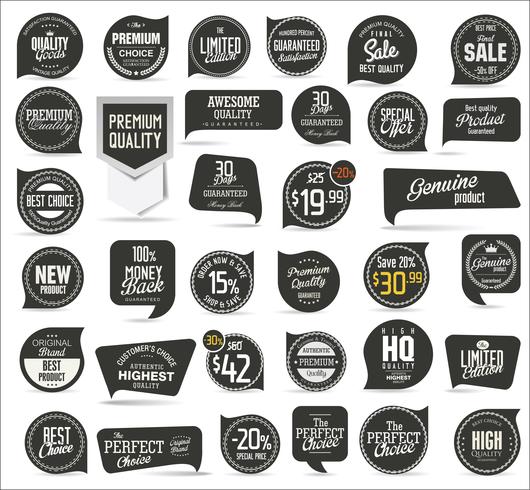 Collection de stickers, étiquettes badges modernes vecteur