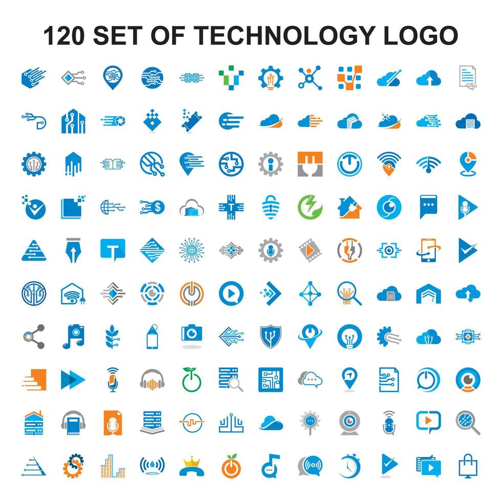 ensemble de logo de technologie, ensemble de vecteur graphique