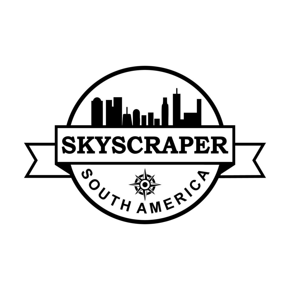 gratte-ciel d'Amérique vecteur, logo d'architecture vecteur