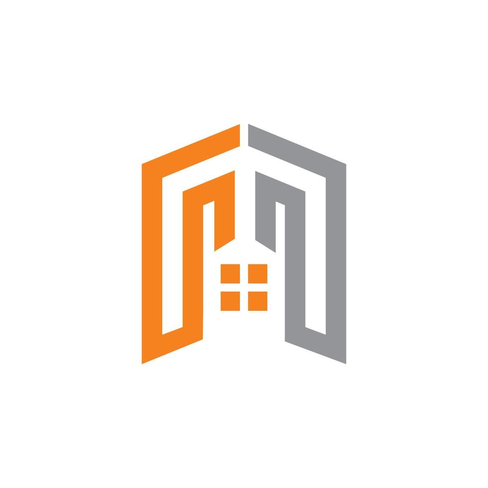 logo de l'immobilier, logo de la construction de bâtiments vecteur