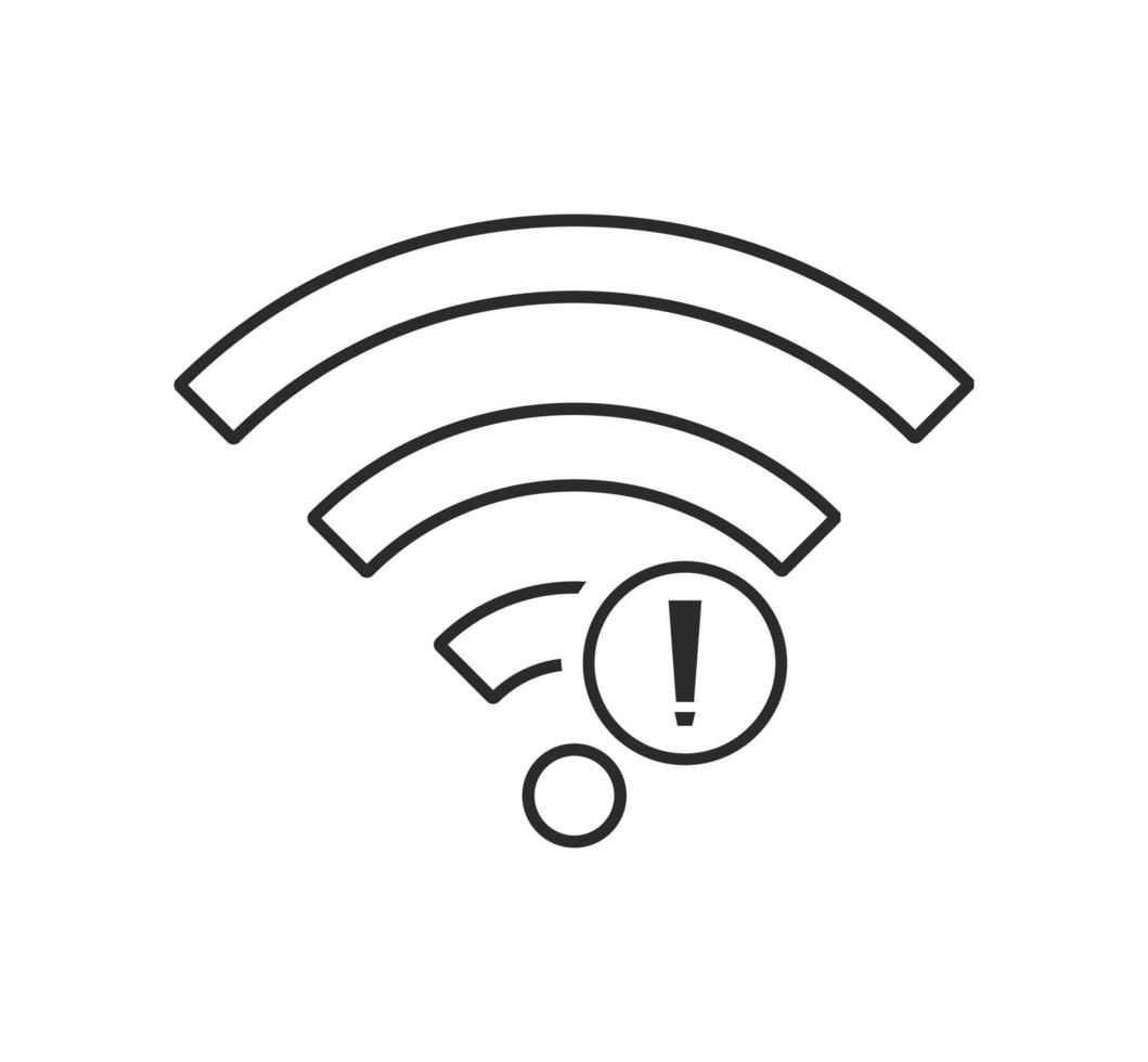 pas de connexions sans fil, pas de vecteur de signe d'icône wifi