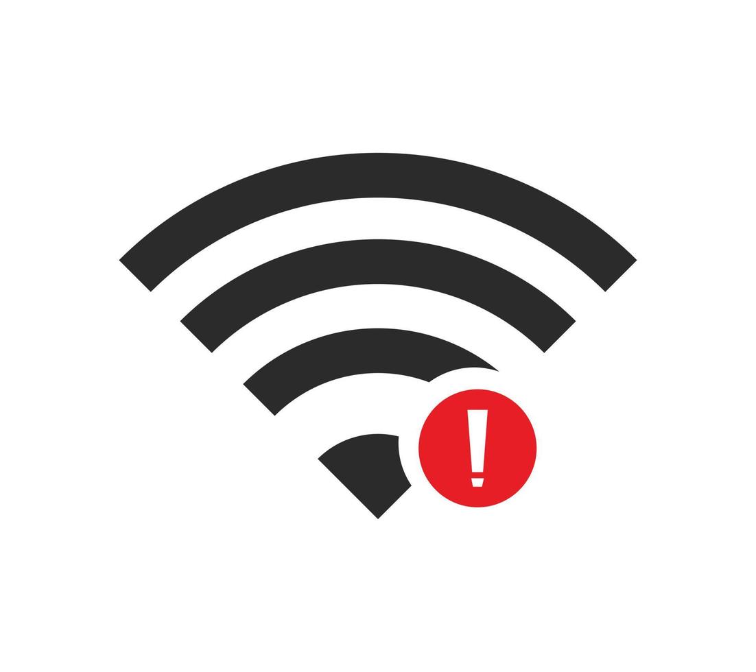 pas de connexions sans fil, pas de vecteur de signe d'icône wifi