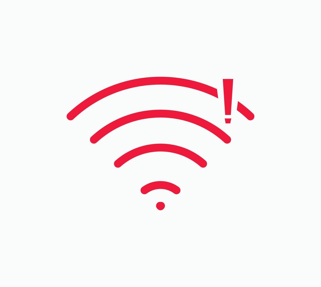 pas de connexions sans fil, pas de vecteur de signe d'icône wifi