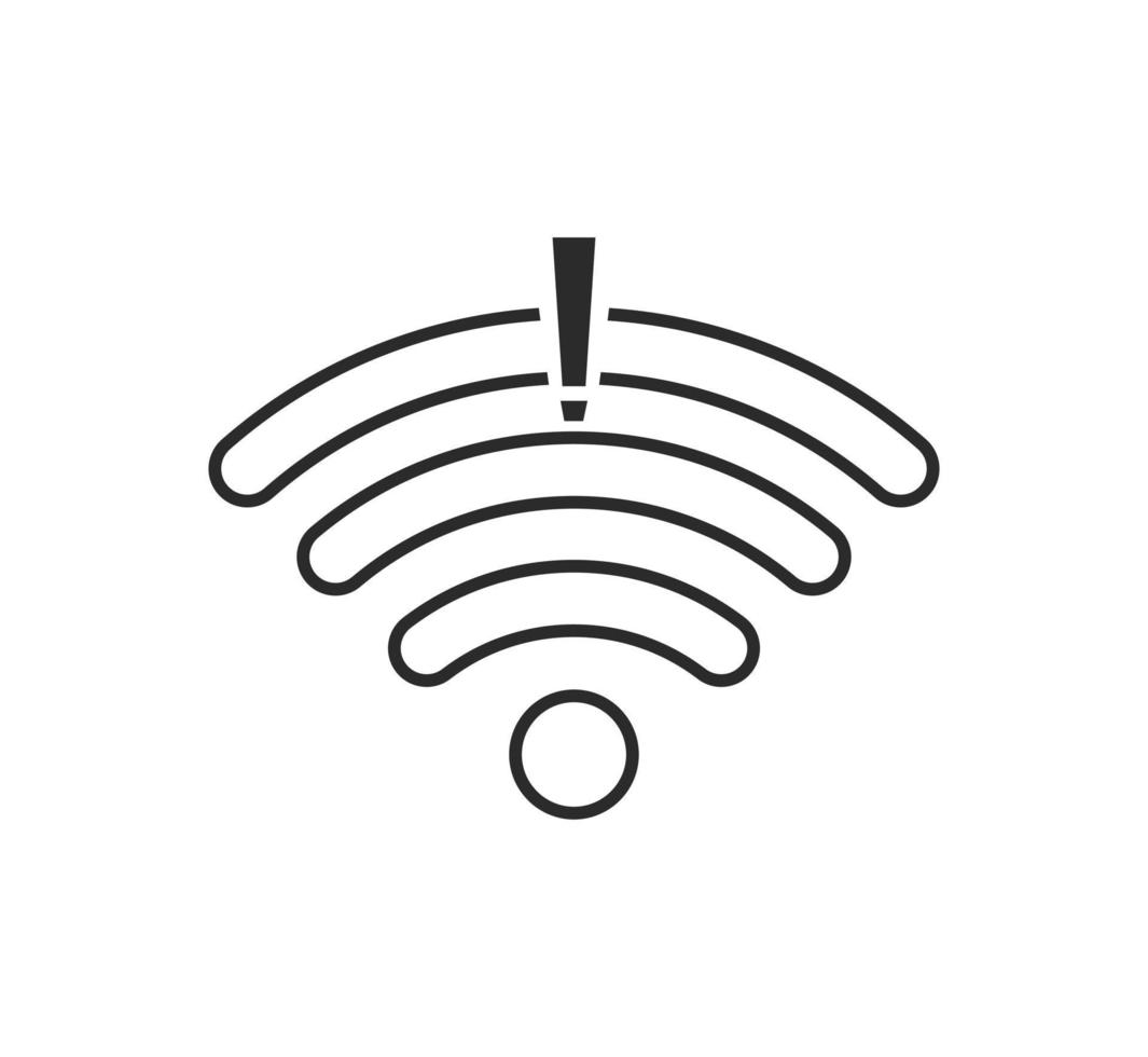 pas de connexions sans fil, pas de vecteur de signe d'icône wifi