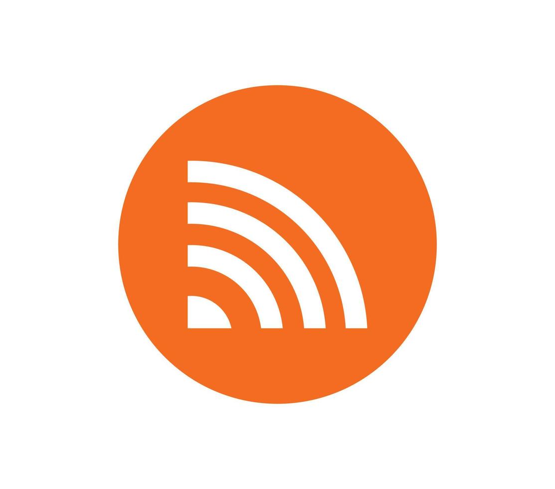 icône de symbole de signe de réseau sans fil ou wifi couleur orange vecteur