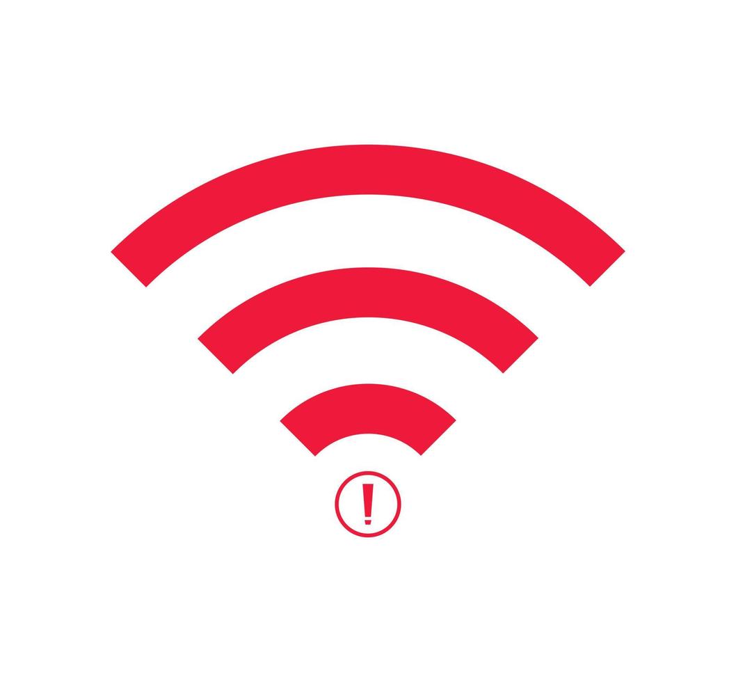 aucun signe de réseau sans fil symbole icône couleur rouge. pas d'icone wifi vecteur