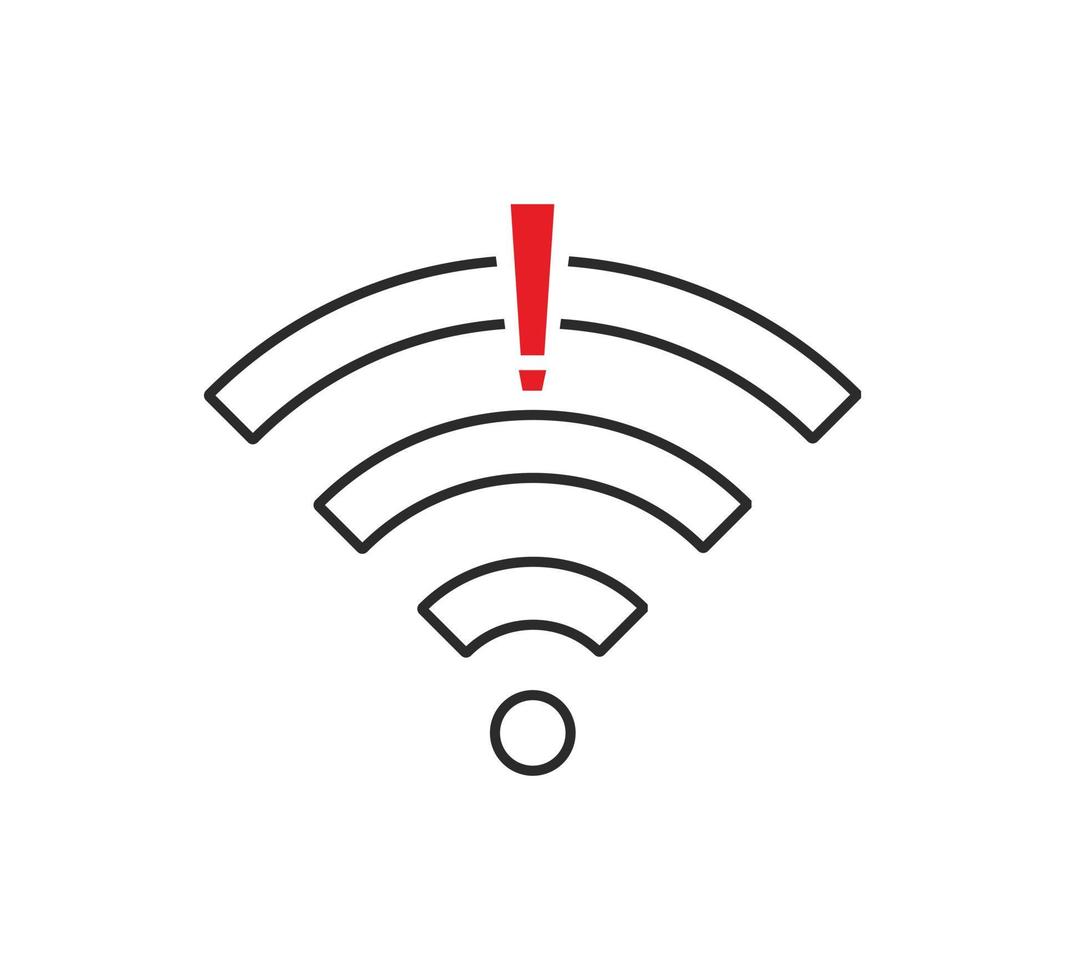 pas de connexions sans fil, pas de vecteur de signe d'icône wifi