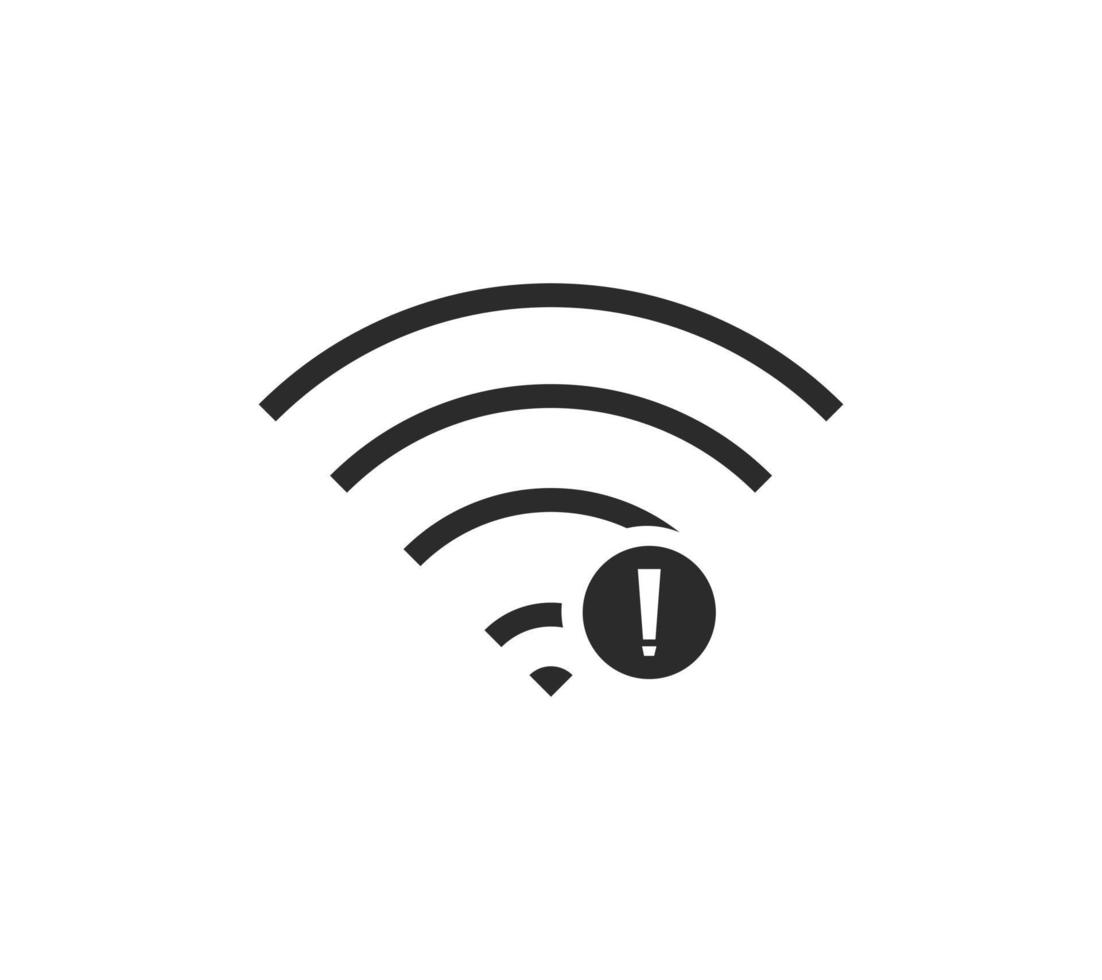 pas de connexions sans fil, pas de vecteur de signe d'icône wifi