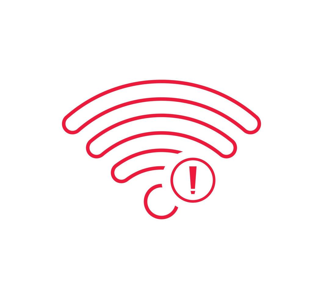 pas de connexions sans fil, pas de vecteur de signe d'icône wifi