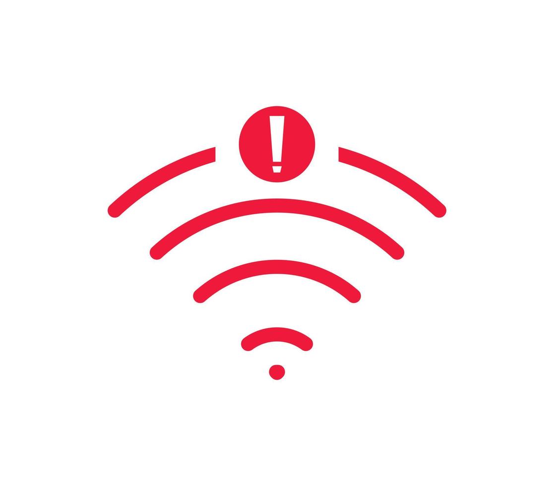 aucun signe de réseau sans fil symbole icône couleur rouge. pas d'icone wifi vecteur