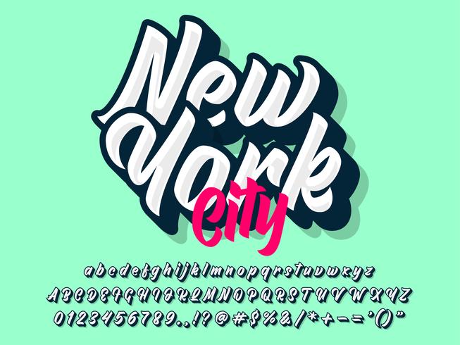 Typographie de lettrage personnalisé de New York City vecteur
