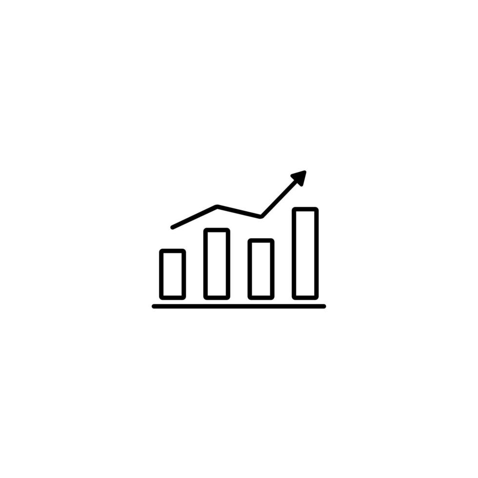 courbe de croissance, vecteur d'icône de graphique en croissance dans le style de ligne