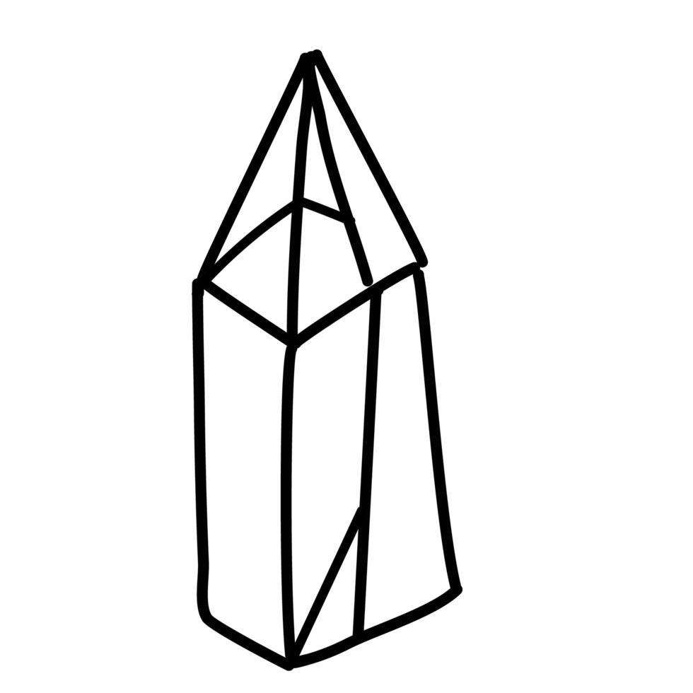 illustation de doodle de cristal isolé sur blanc. vecteur