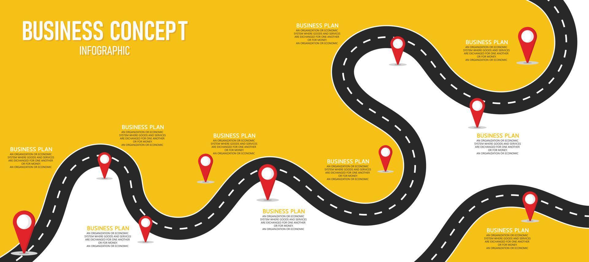 idée d'entreprise de présentation de modèle d'infographie de chronologie avec des icônes, des options ou des étapes. les infographies pour les idées commerciales peuvent être utilisées pour les graphiques de données, les organigrammes, les sites Web, les bannières. vecteur