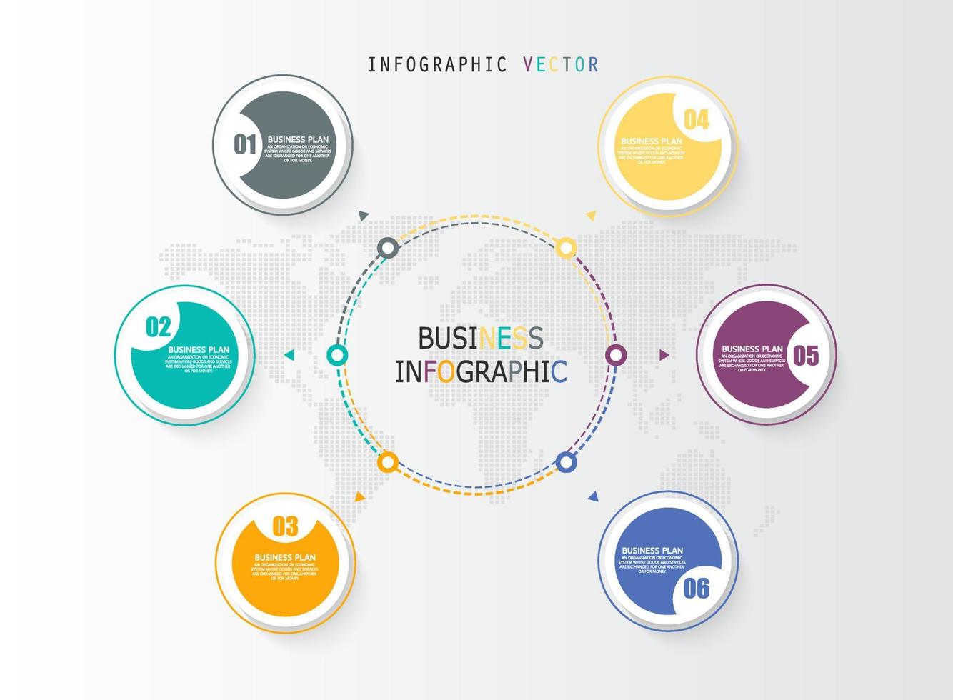 idée d'entreprise de présentation de modèle d'infographie de chronologie avec des icônes, des options ou des étapes. les infographies pour les idées commerciales peuvent être utilisées pour les graphiques de données, les organigrammes, les sites Web, les bannières. vecteur