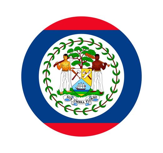 Drapeau rond du Belize. vecteur