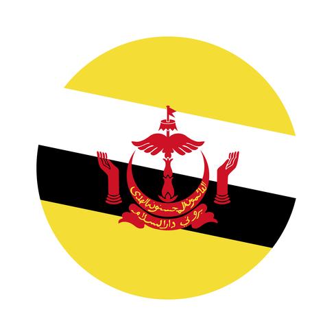 Drapeau rond du Brunei. vecteur