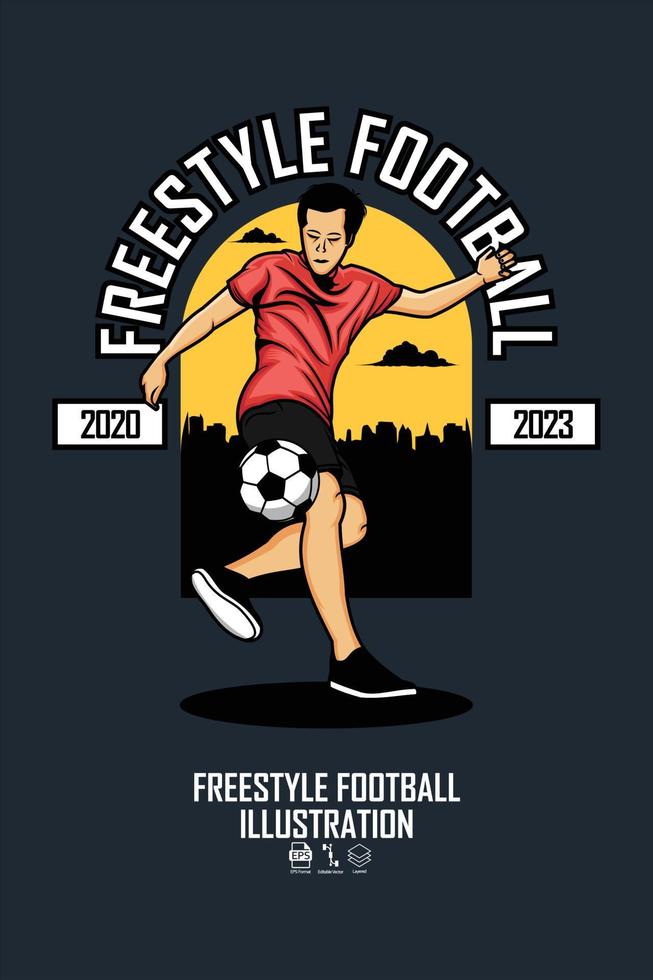 illustration de joueur de football freestyle illustration.eps vecteur