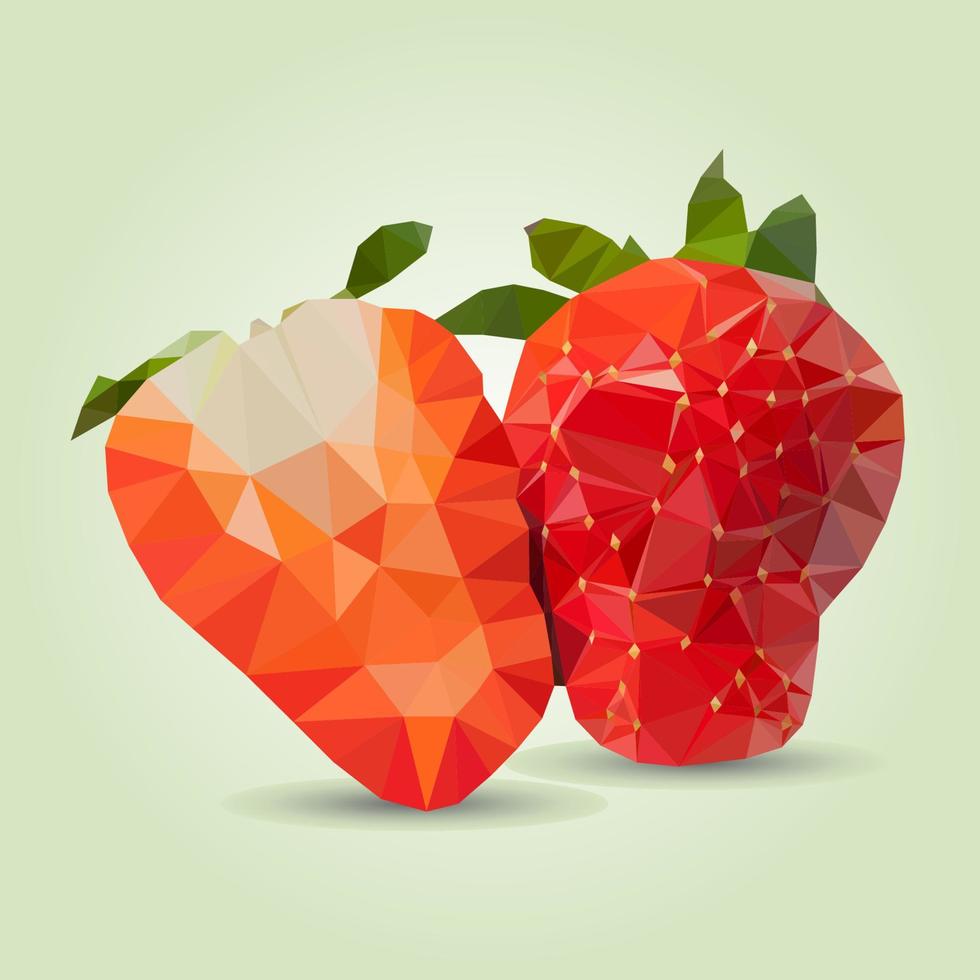 fraises de triangulation d'illustration vectorielle. délicieuses fraises bien mûres. le concept d'alimentation écologique. vecteur