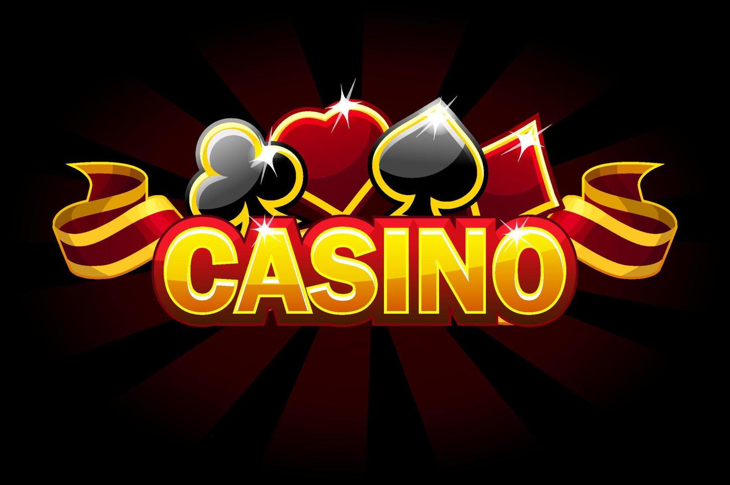 logo de fond de casino avec signes de carte de jeu. inscription de jeu d'or pour la bannière. vecteur