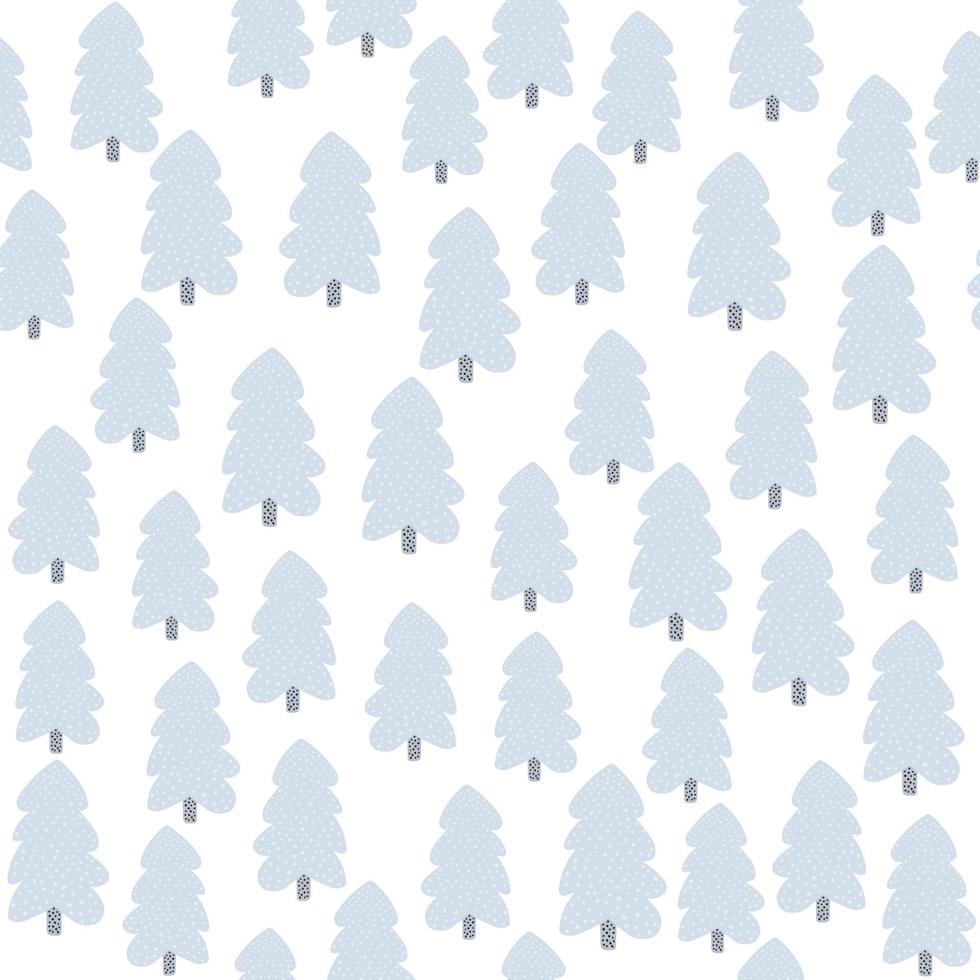 modèle sans couture de pin d'hiver sur fond blanc. fond d'écran de forêt de vacances de noël dans un style doodle. vecteur