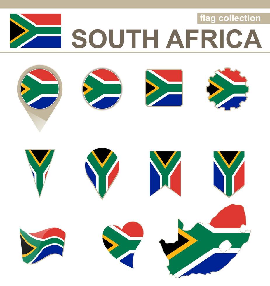 collection de drapeaux d'afrique du sud vecteur