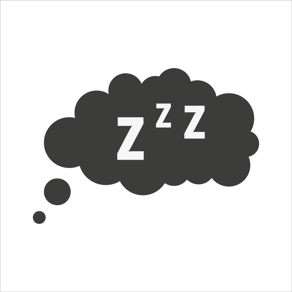 icône de sommeil isolé sur fond blanc. illustration vectorielle de rêve. nuage de parole. vecteur