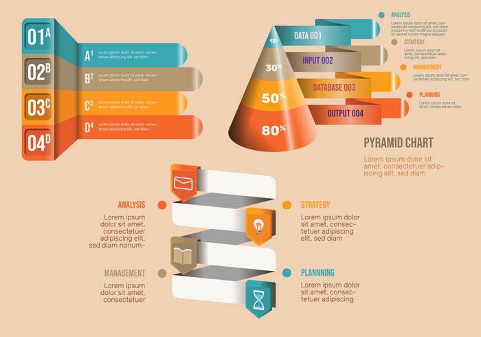 Affaires 3d infographie éléments vectoriels ensemble vecteur