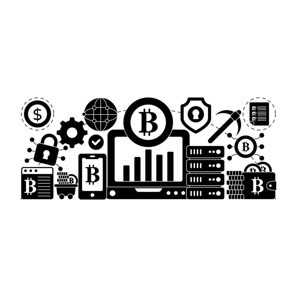 illustration de conception unique de bitcoin vecteur