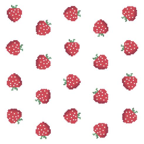 Motif Strawberry Pixel vecteur