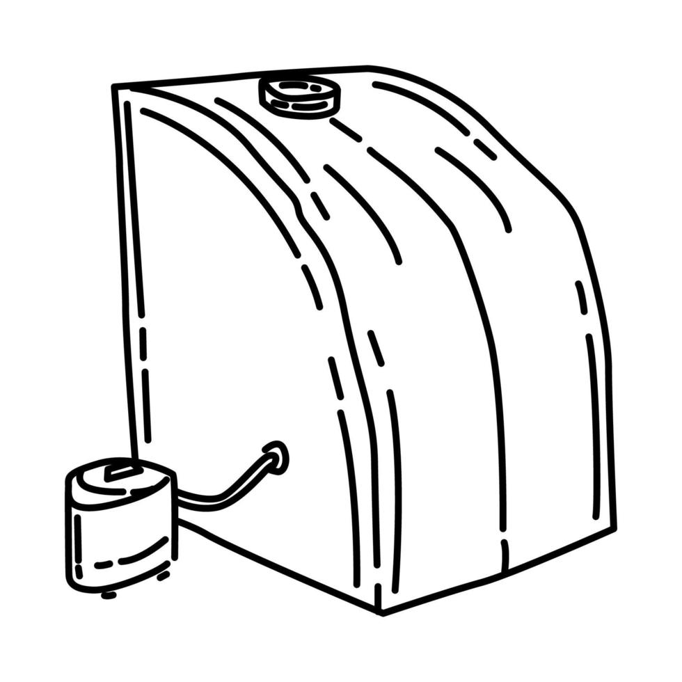 détendez-vous dans une icône portable de sauna. doodle style d'icône dessiné à la main ou contour. vecteur