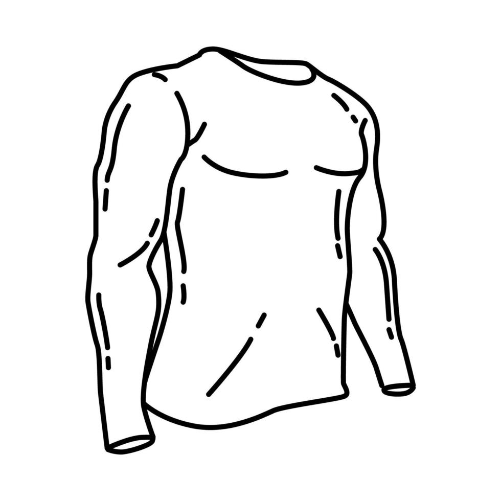 couche supérieure de base d'hiver pour l'icône des hommes. doodle style d'icône dessiné à la main ou contour. vecteur