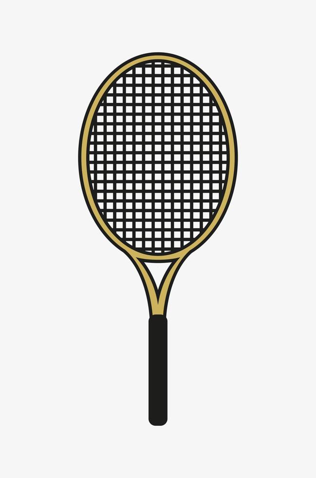 illustration vectorielle de contour d'une raquette de tennis sur fond blanc. une conception graphique simple d'une raquette de tennis. vecteur