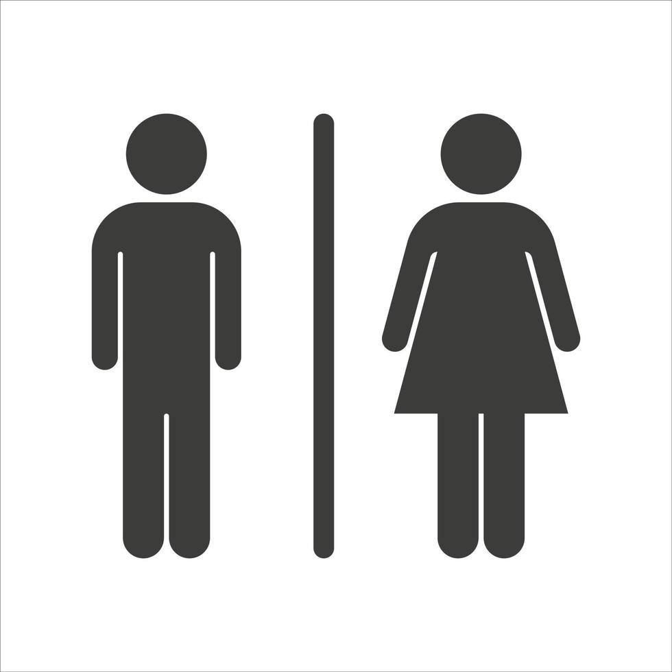 icône vectorielle homme et femme. symbole des toilettes. pictogramme de toilettes. vecteur