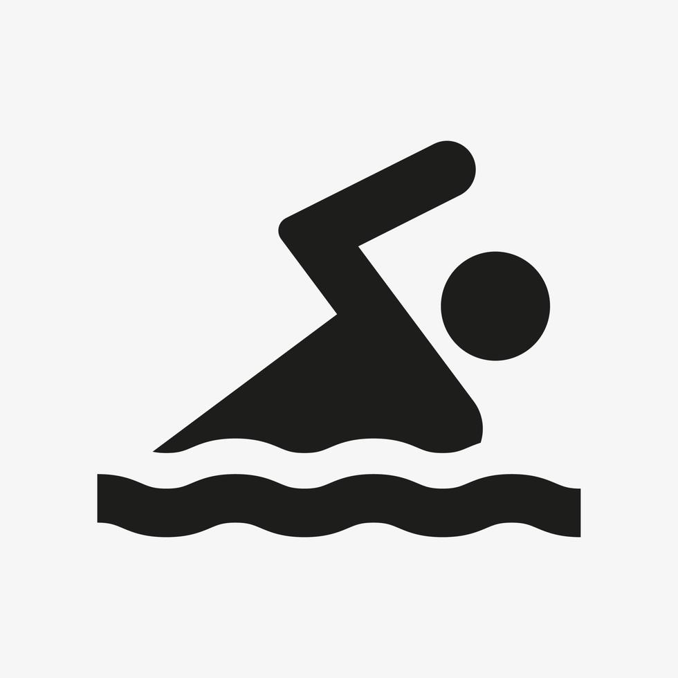 symbole de la natation. pictogramme de vecteur de piscine. icône de natation.